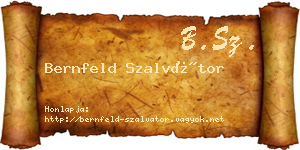 Bernfeld Szalvátor névjegykártya